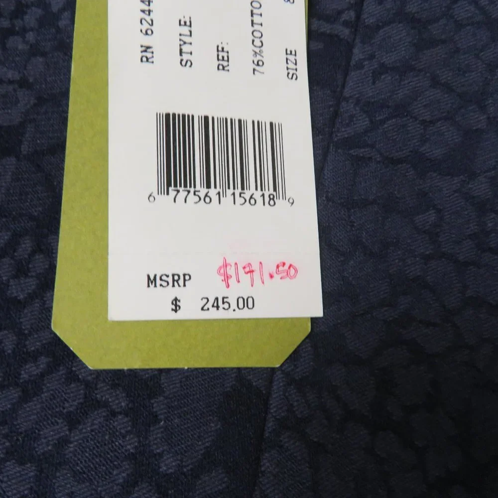Nicole Miller Artelier Pants‎ Womens 8 Blue Cotton Blend NWT New $245 Dress Work